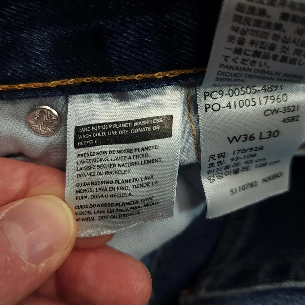 Levi's Jeans Mens W36 L30 Blue 505 Straight‎ Regular Fit Denim Medium Wash